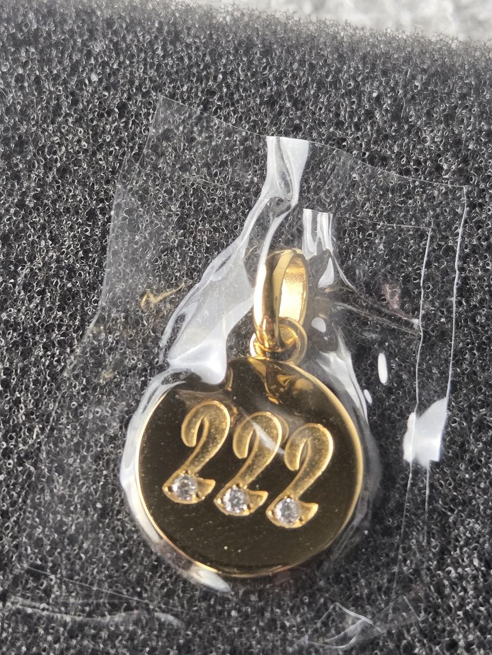 Thomas Sabo Gold Plated '222' Disc Pendant with CZ Accents